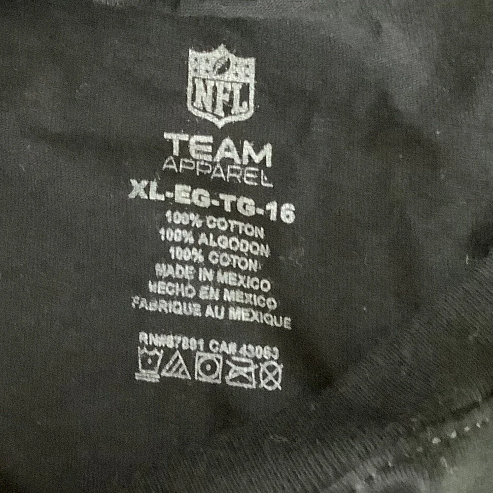 NFL Team Apparel Steelers T-Shirt Youth Girls XL‎ Silver Heart Black Sportwear